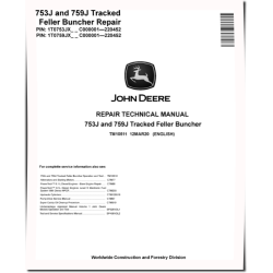 753J and 759J Tracked Feller Bunchers (SN.-220452) Repair Manual (TM10511)
