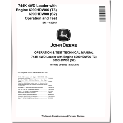 744K (SN. before 632967) 4WD Loaders with Engines 6090HDW06 (T3), 6090HDW08 (S2) Operation and Test Manual (TM10682)