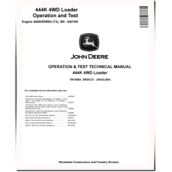 444K (SN. before 642100) 4WD Loaders with Tier3 Engine 4045HDW54 Operation and Test Manual (TM10684)