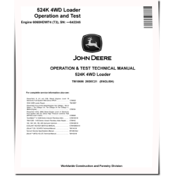 524K (SN. before 642245) 4WD Loaders with Tier3 Engine 6068HDW74 Operation and Test Manual (TM10686)