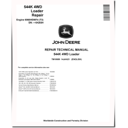 544K (SN. before 642664) 4WD Loaders with Tier3 Engine 6068HDW74 Repair Manual (TM10689)