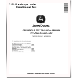 210LJ Landscape Loaders Operation and Test Manual (TM10730)