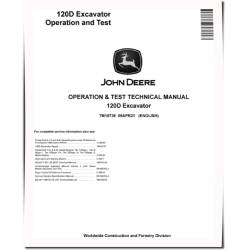 120D Crawler Excavators Operation and Test Manual (TM10736)