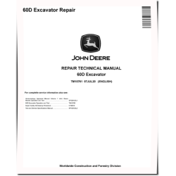 60D Compact Excavators Repair Manual (TM10761)