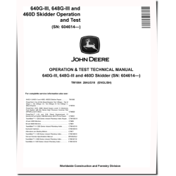 640G-III, TimberJack 460D Skidders and 648G-III Grapple Skidders Operation and Test Manual (TM1084)