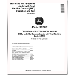 410J Backhoe Loaders and 310SJ Side Shift Loaders with TMC Operation and Test Manual (TM10852)