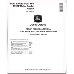 870G, 870GP, 872G and 872GP Motor Graders (SN. before 634753) Repair Manual (TM11209)
