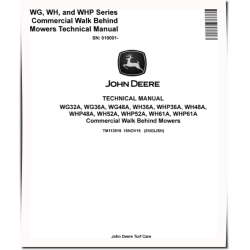 WG32A, WG36A, WG48A, WH36A, WH48A, WH52A, WH61A, WHP36A, WHP48A, WHP52A and WHP61A Commercial Walk-Behind Mowers Technical Manual (TM113919)