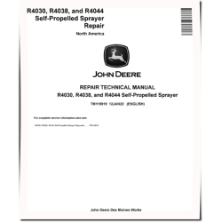 R4030, R4038 and R4044 Self-Propelled Sprayers (North American Edition) Repair Manual (TM115919)