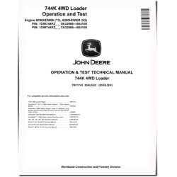 744K (SN: 632968-664100) 4WD Loaders w.Engine 6090HDW06 (T3), 6090HDW08 (S2) Operation and Test Manual (TM11743)