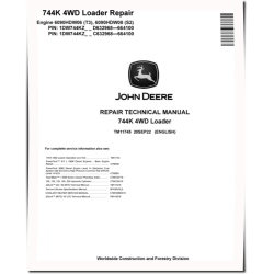 744K (SN: 632968-664100) 4WD Loaders w. Engine 6090HDW06 (T3), 6090HDW08 (S2) Repair Manual (TM11745)