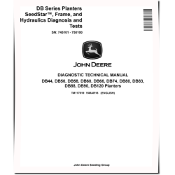DB120, DB44, DB50, DB58, DB60, DB66, DB74, DB80, DB83, DB88 and DB90 Planters Diagnostic Manual (TM117519)