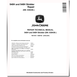 540H Cable Skidders and 548H Grapple Skidders (SN: 630436-) Repair Manual (TM11810)