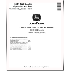 544K (SN: D642665-670307) 4WD Loaders with T3 Engine 6068HDW74 Operation and Test Manual (TM12098)