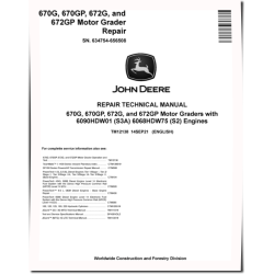 670G, 670GP, 672G and 672GP Motor Graders (SN: 634754-656507) with S2/S3A Engines Repair Manual (TM12138)