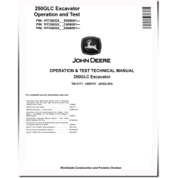 250GLC Crawler Excavators (SN. from 608001) Operation and Test Manual (TM12171)