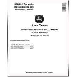 870GLC (SN. from E870001) Crawler Excavators Operation and Test Manual (TM12176)
