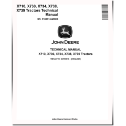 X710, X730, X734, X738 and X739 Lawn Tractors Technical Manual (TM122719)
