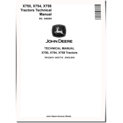 X750, X754 and X758 Lawn Tractors (SN. up to 040000) Technical Manual (TM122819)