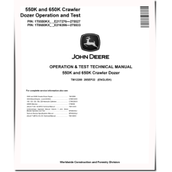 550K and 650K Crawler Dozers (SN: E216396-275533) Operation and Test Manual (TM12288)