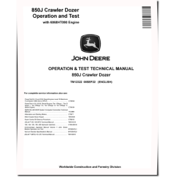 850J Crawler Dozers with 6068HT090 Engines Operation and Test Manual (TM12322)