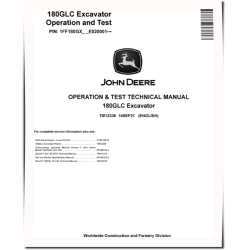 180GLC (SN. from E020001) Crawler Excavators Operation and Test Manual (TM12336)
