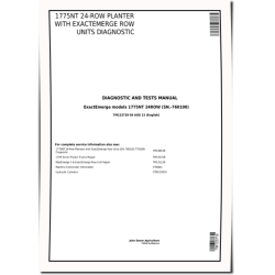 1775NT 24-Row (SN. up to 760100) Planters with ExactEmerge Row Units Diagnostic Manual (TM123719)