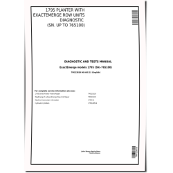 1795 (SN. up to 765100) Planters with ExactEmerge Row Units Diagnostic Manual (TM123819)