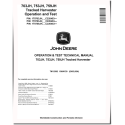 703JH, 753JH and 759JH Tracked Harvesters (SN from C220453) Operation and Test Manual (TM12382)