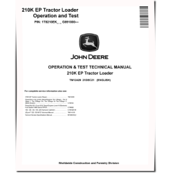 210K EP (SN. from G891000) Tractor Loaders Operation and Test Manual (TM12429)