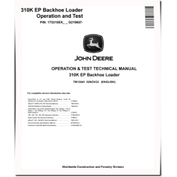 310K EP (SN. from G219607) Backhoe Loaders Operation and Test Manual (TM12441)