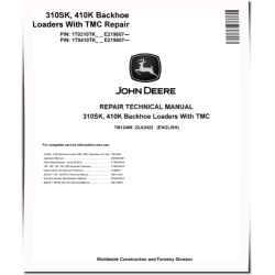 410K Backhoe Loaders and 310SK Side Shift Backhoe Loaders with TMC (SN. from E219607) Repair Manual (TM12488)