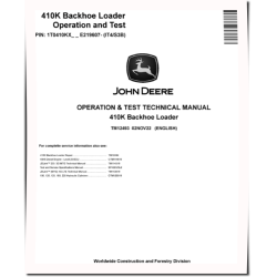 410K Backhoe Loaders (SN. from E219607) Operation and Test Manual (TM12493)