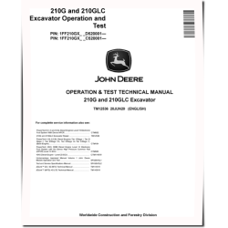 210GLC (SN. from C520001, D520001) Crawler Excavators Operation and Test Manual (TM12536)