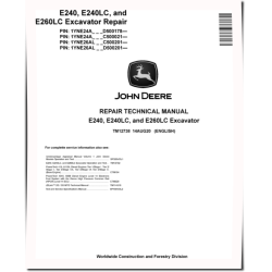 E240, E240LC and E260LC Crawler Excavators (SN. from C500021, D500178) Repair Manual (TM12738)