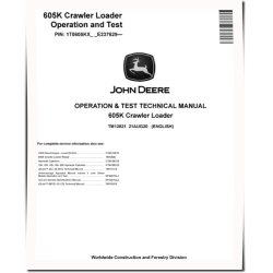 605K (SN. from E237629) Crawler Loaders Operation and Test Manual (TM12821)