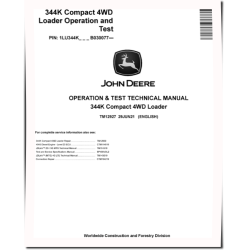 344K (SN. from B030077) Compact 4WD Loader with iT4 Engine Operation and Test Manual (TM12927)