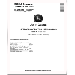 E300LC Crawler Excavators (SN. from C600002, D600014) Operation and Test Manual (TM13102X19)