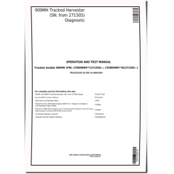 909MH Tracked Harvesters (SN: C271505-317981; D271505-317981) Operation and Test Manual (TM13235X19)