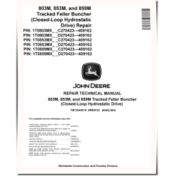 803M, 853M and 859M (Closed Loop Hydrostatic Drive) Tracked Feller Bunchers Repair Manual (TM13244X19)
