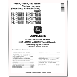 803MH, 853MH and 859MH (Open Loop Hydraulic Drive) Tracked Harvesters Repair Manual (TM13245X19)
