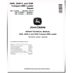 244K, 324K and 244K-II Compact 4WD Loaders Repair Manual (TM13279X19)