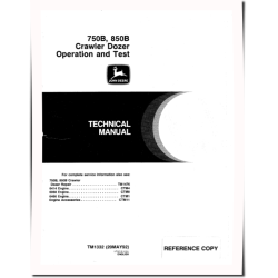 750B and 850B Crawler Dozers Operation and Test Manual (TM1332)