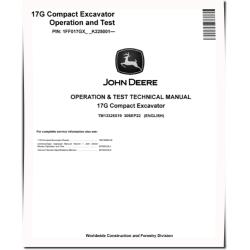 17G (SN. from K225001) Compact Excavators Operation and Test Manual (TM13325X19)