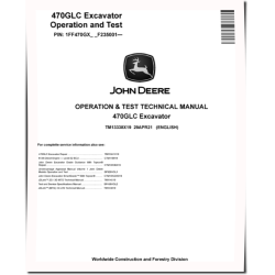 470GLC (SN. from F235001) Crawler Excavators Operation and Test Manual (TM13338X19)