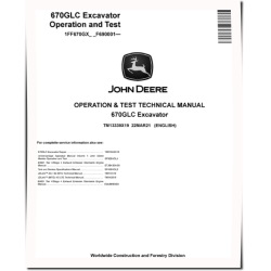 670GLC (SN. from F690001) Crawler Excavators Operation and Test Manual (TM13339X19)