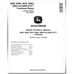S650, S660, S670, S680, S685 and S690 STS MY2016-2017 Combines (SN: 785001-) Repair Manual (TM133419)