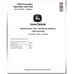 130G (SN. from F040608) Crawler Excavators Operation and Test Manual (TM13344X19)