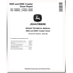 550K and 650K Crawler Dozers (SN: F275977-303907) Repair Manual (TM13357X19)