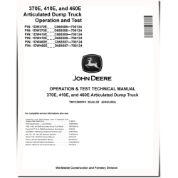 370E, 410E and 460E Articulated Dump Trucks (SN: C668587-708124, D668587-708124) Operation and Test Manual (TM13380X19)